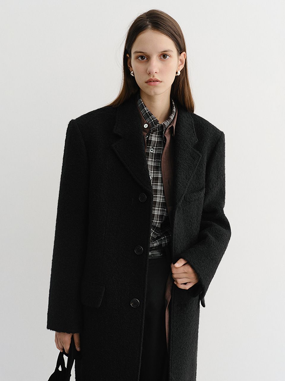 던스트(DUNST) UNISEX 2-WAY 3 BUTTON BOUCLE WOOL