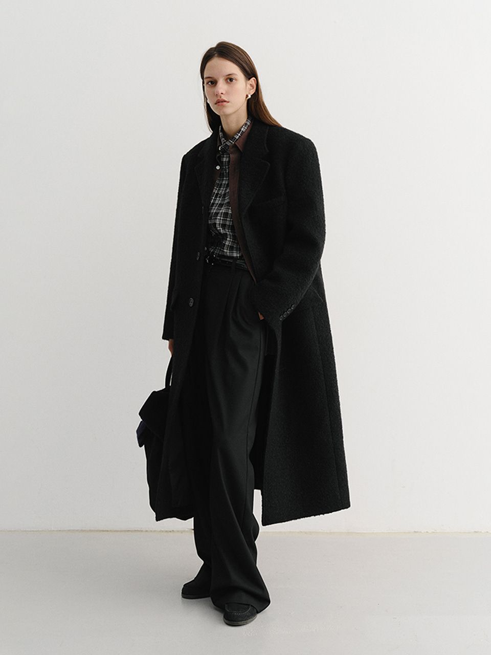 던스트(DUNST) UNISEX 2-WAY 3 BUTTON BOUCLE WOOL