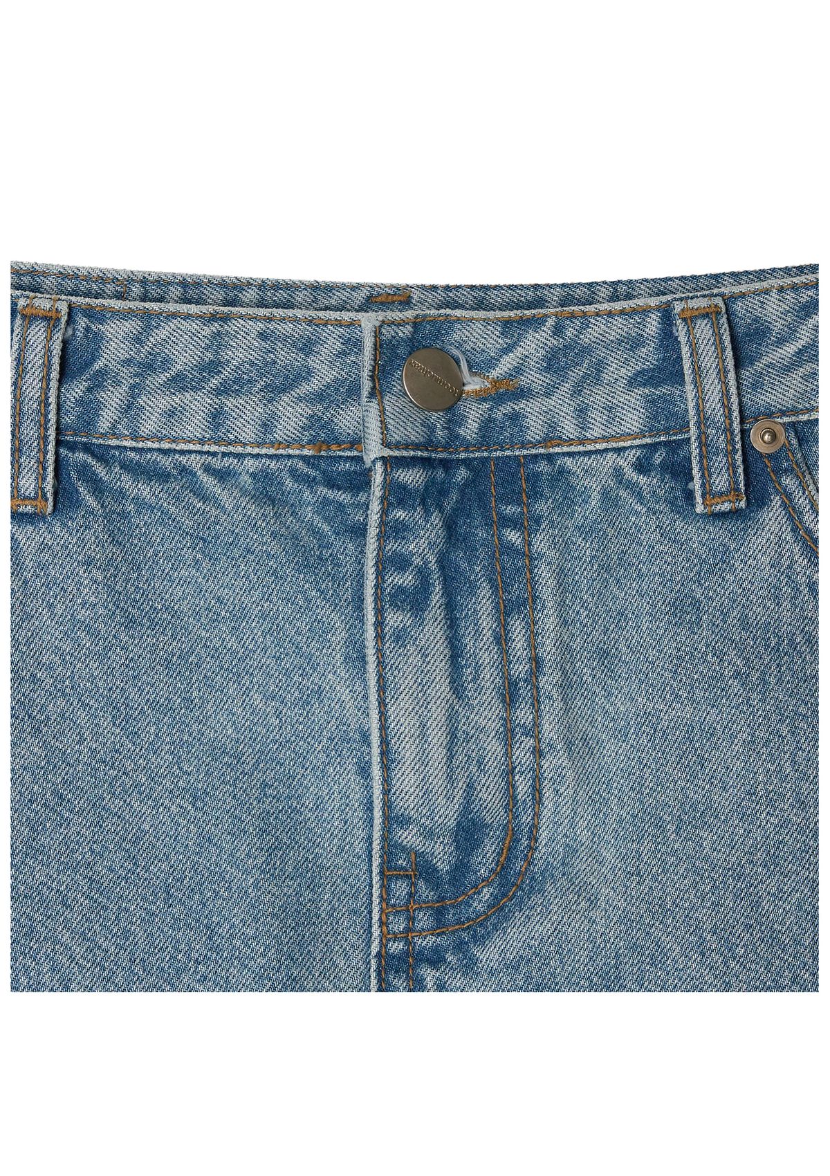 투머치택스(TOOMUCHTAX) DENIM MINI SKIRT (LIGHT BLUE)