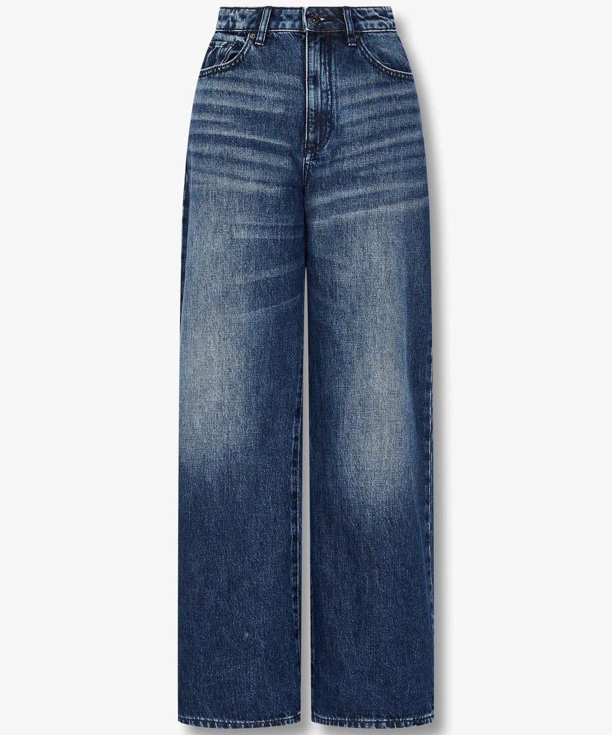 아르마니 익스체인지(ARMANI EXCHANGE) 여성 워시드 릴랙스트 핏 데님 팬츠_블루 A424340504