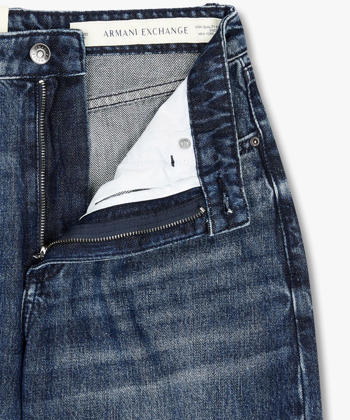 아르마니 익스체인지(ARMANI EXCHANGE) 여성 워시드 릴랙스트 핏 데님 팬츠_블루 A424340504