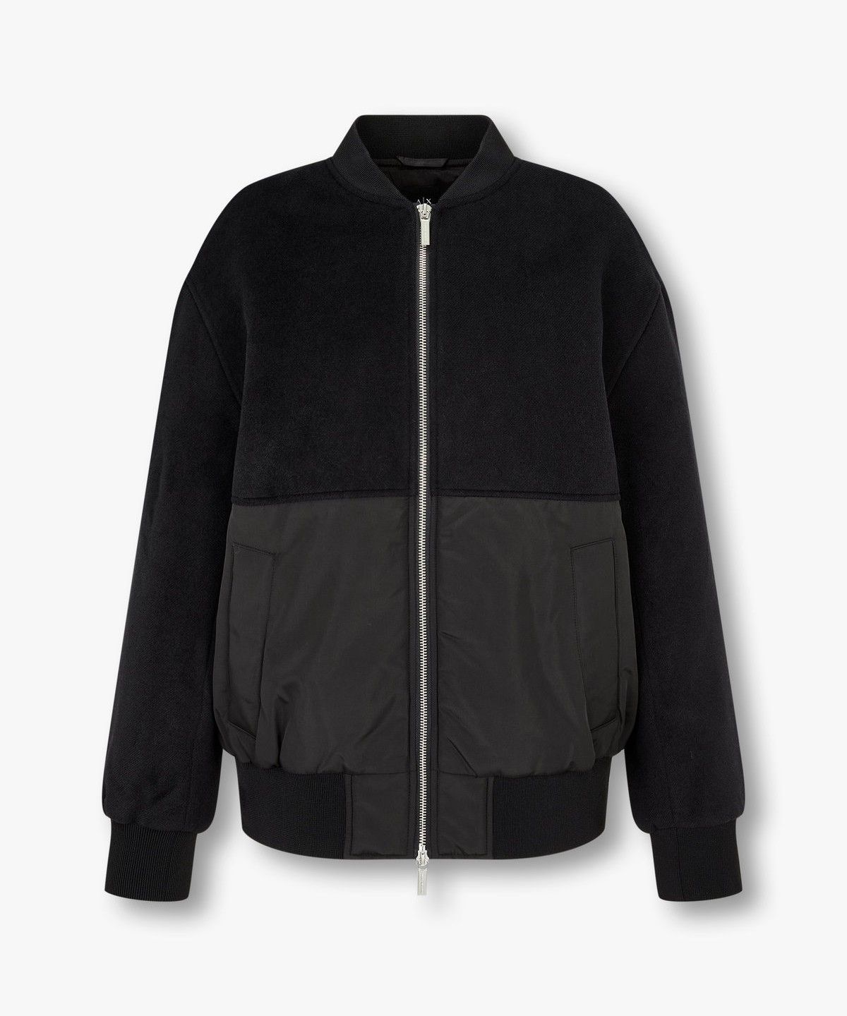 아르마니 익스체인지(ARMANI EXCHANGE) 여성 울 블렌드 블루종 자켓_블랙 A424310526