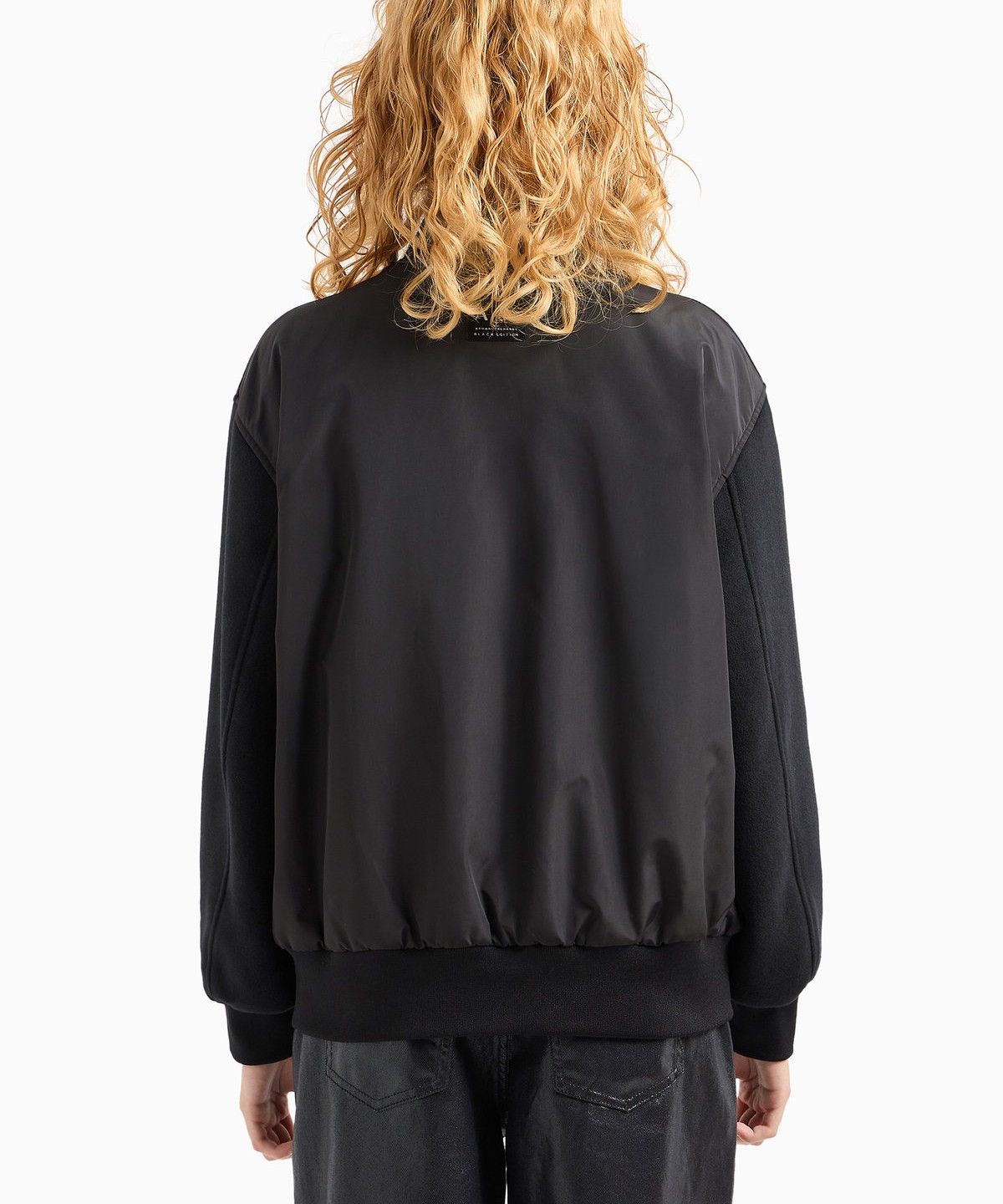 아르마니 익스체인지(ARMANI EXCHANGE) 여성 울 블렌드 블루종 자켓_블랙 A424310526