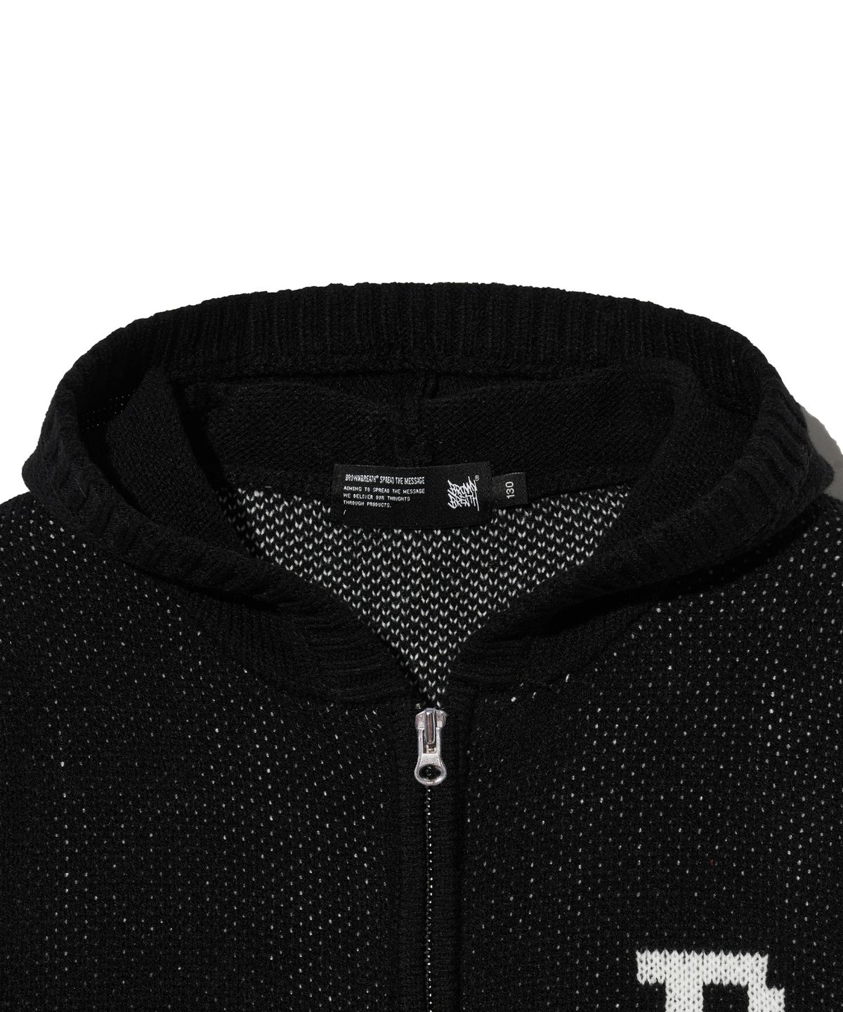 브라운브레스 키즈(BROWNBREATH KIDS) KIDS BB KNIT ZIP UP - BLACK