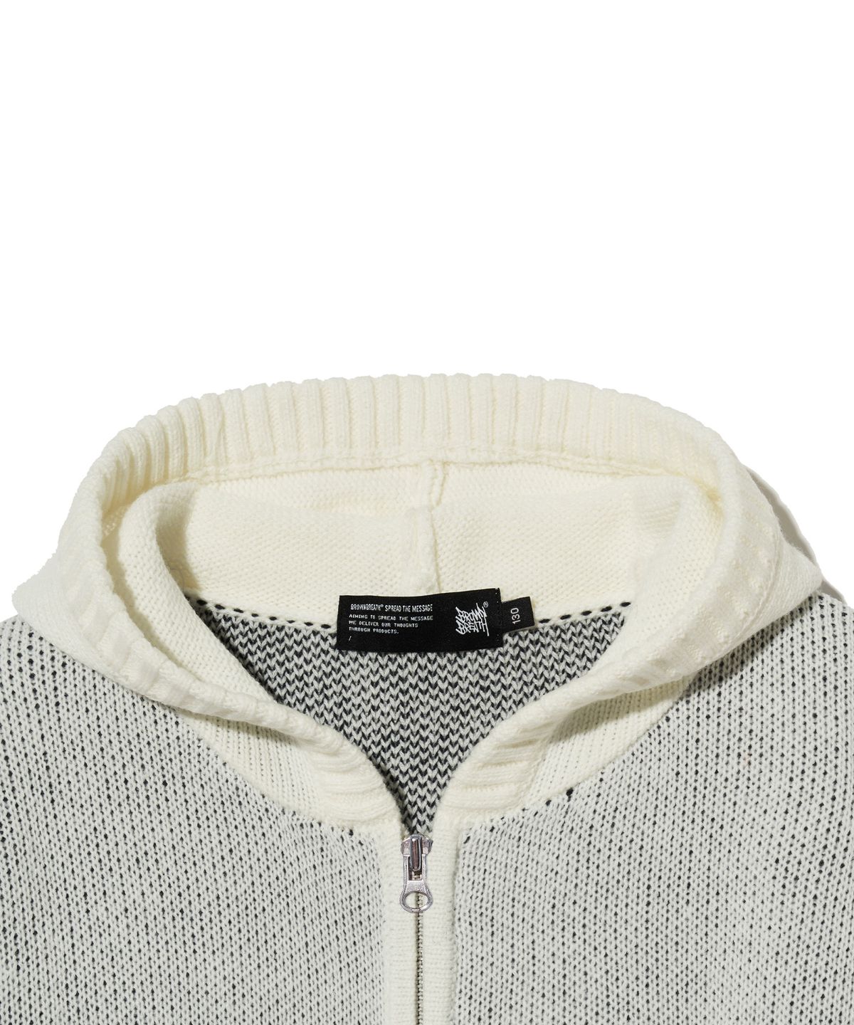 브라운브레스 키즈(BROWNBREATH KIDS) KIDS BB KNIT ZIP UP - IVORY