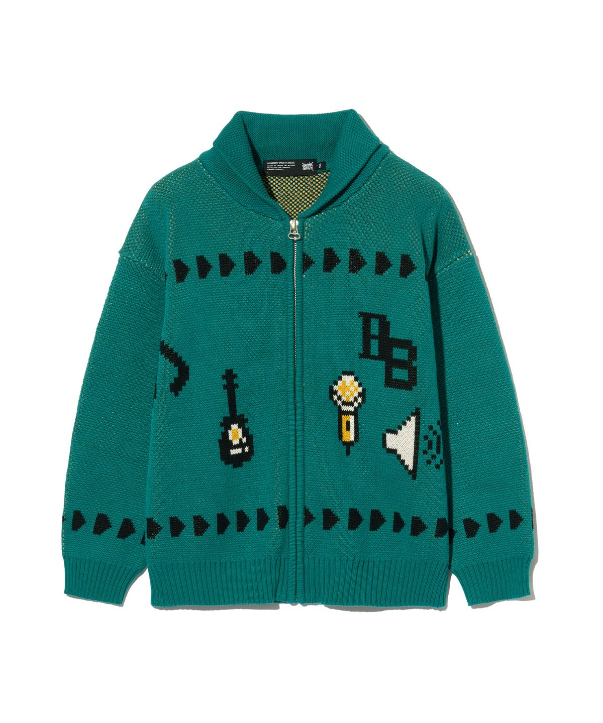 브라운브레스 키즈(BROWNBREATH KIDS) KIDS INSTRUMENTAL KNIT ZIP UP - MINT