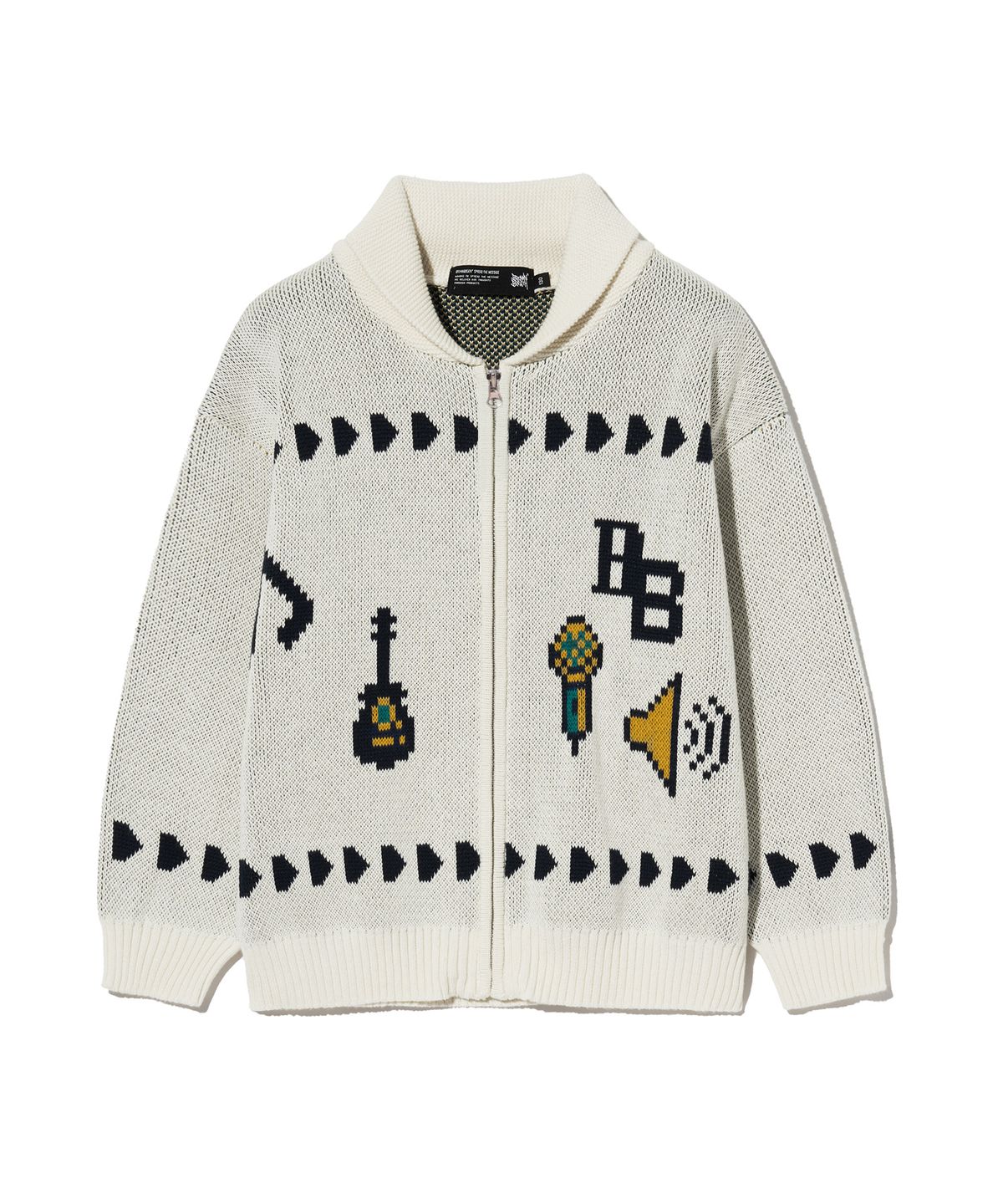 브라운브레스 키즈(BROWNBREATH KIDS) KIDS INSTRUMENTAL KNIT ZIP UP - IVORY
