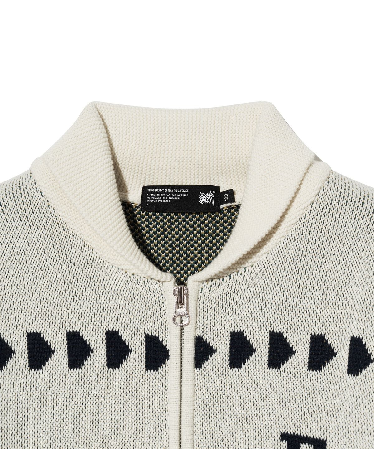 브라운브레스 키즈(BROWNBREATH KIDS) KIDS INSTRUMENTAL KNIT ZIP UP - IVORY