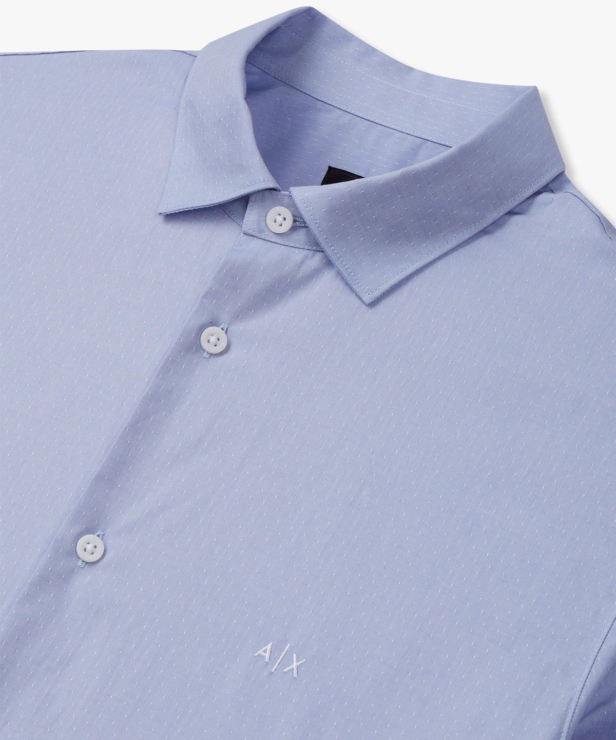 아르마니 익스체인지(ARMANI EXCHANGE) 남성 도트 패턴 자수 로고 셔츠_라이트 블루 A414320007