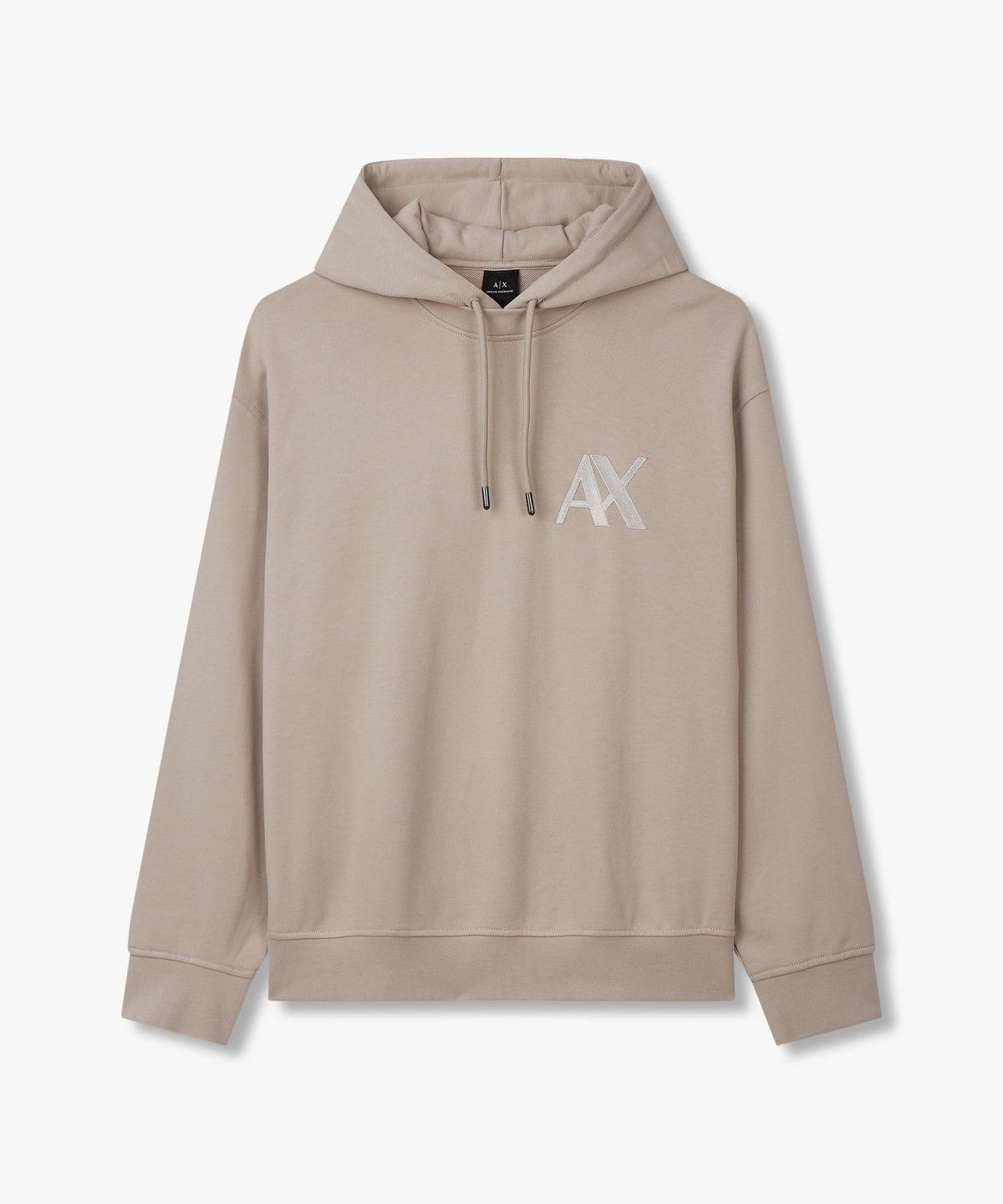 아르마니 익스체인지(ARMANI EXCHANGE) 남성 자수 로고 스트레치 후드 맨투맨_베이지 A414331016