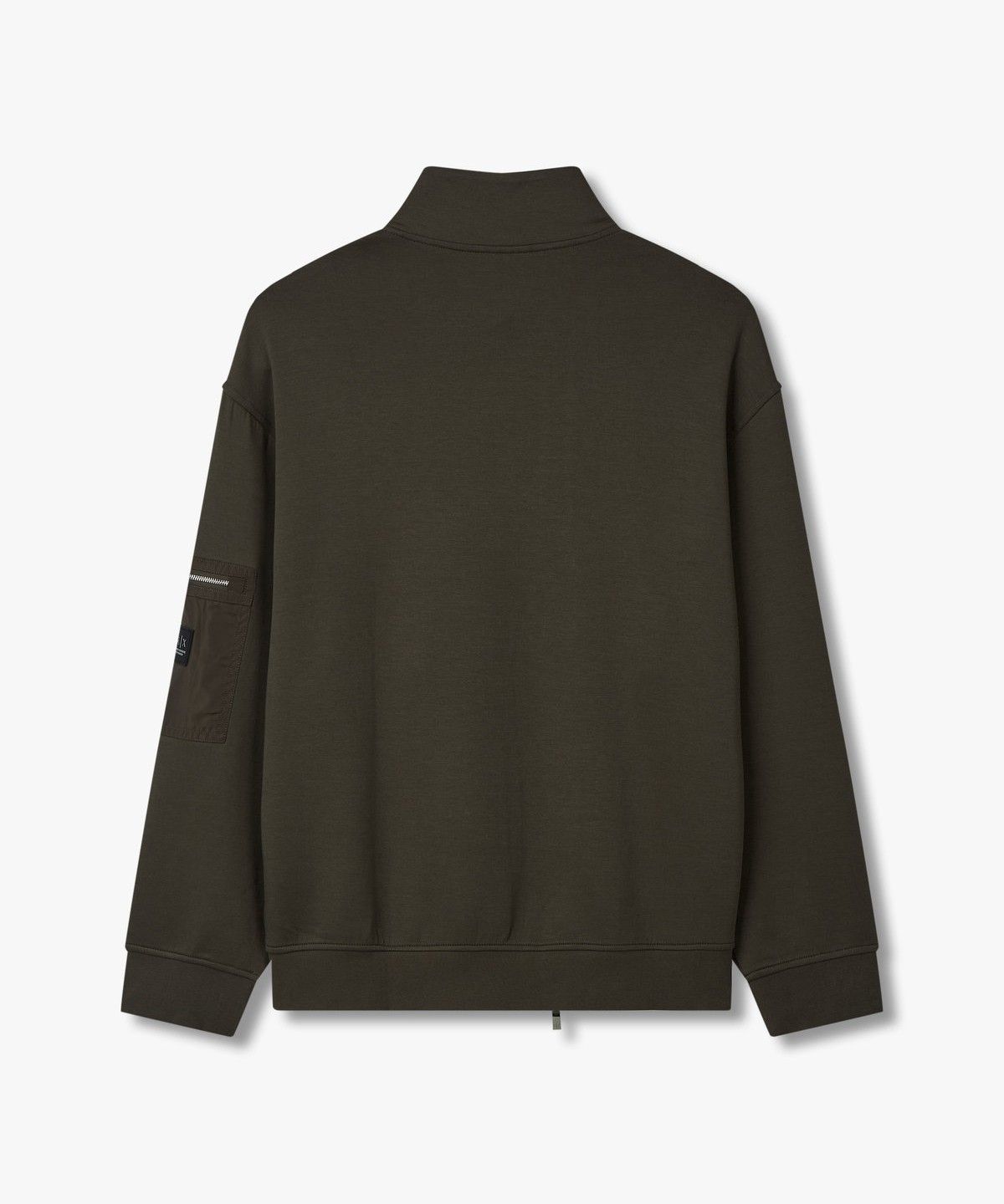 아르마니 익스체인지(ARMANI EXCHANGE) 남성 지퍼 포켓 슬리브 하이넥 집업_올리브 A414331030