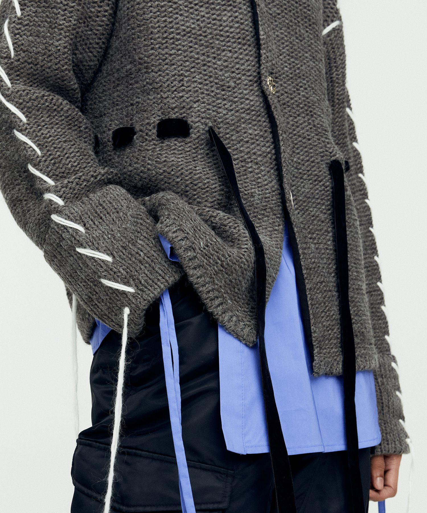 MUSINSA | ANDERSSON BELL Charlie Big Collar Chunky Cardigan