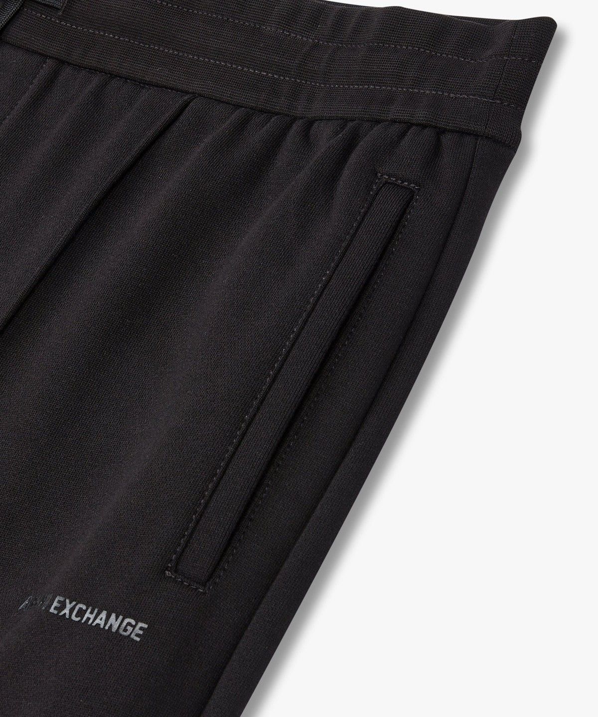 아르마니 익스체인지(ARMANI EXCHANGE) 남성 핀 턱 라인 코튼 밴딩 팬츠_블랙 A414342010