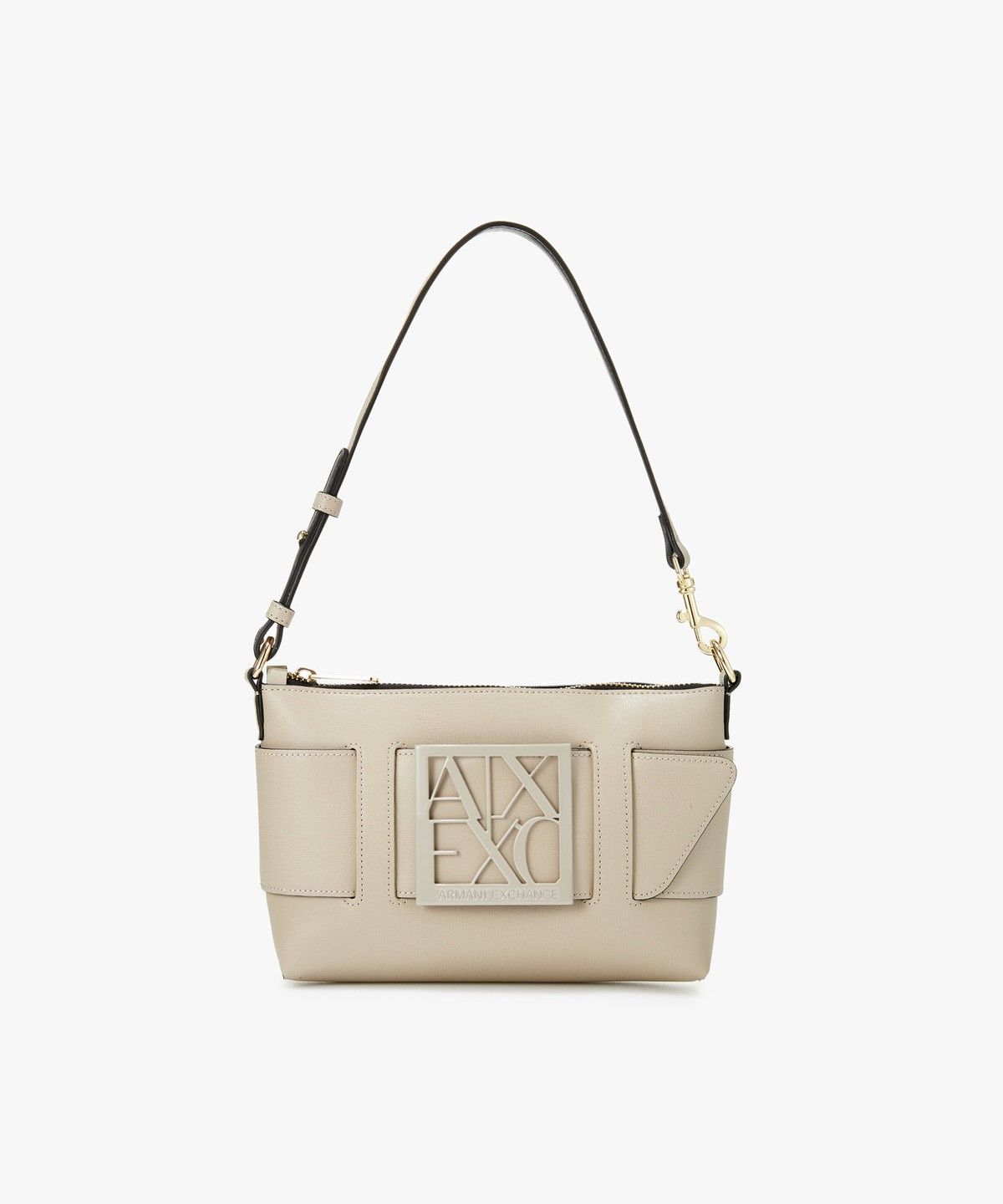 아르마니 익스체인지(ARMANI EXCHANGE) 여성 스퀘어 로고 벨트 숄더백_베이지 A424370510