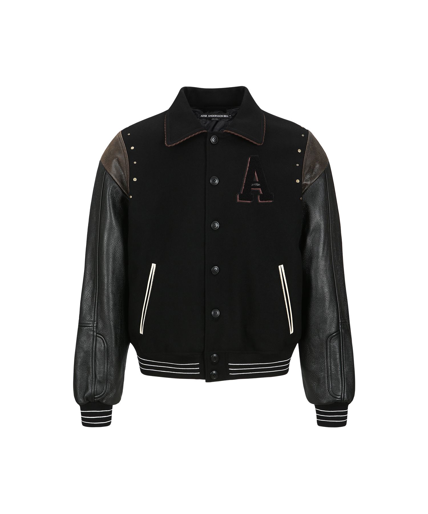 andersson bell スタッズ ジャケット MUSINSA公式 | ANDERSSON BELL A Patch Wool & Leather Varsity