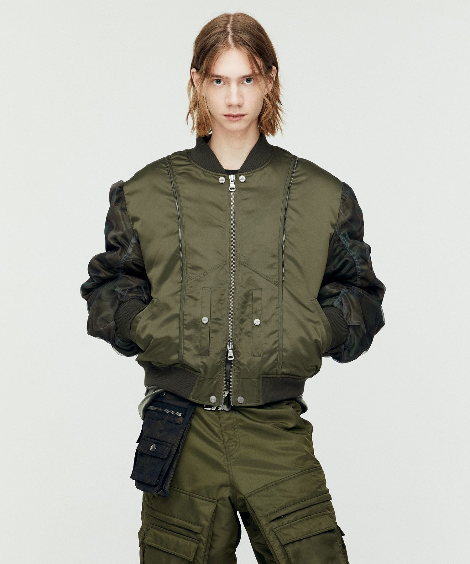 ジャケット [ANDERSSON BELL] UNISEX MESH SLEEVE BOMBER JACKET awa626u MUSINSA | ANDERSSON BELL Unisex mesh sleeve bomber jacket