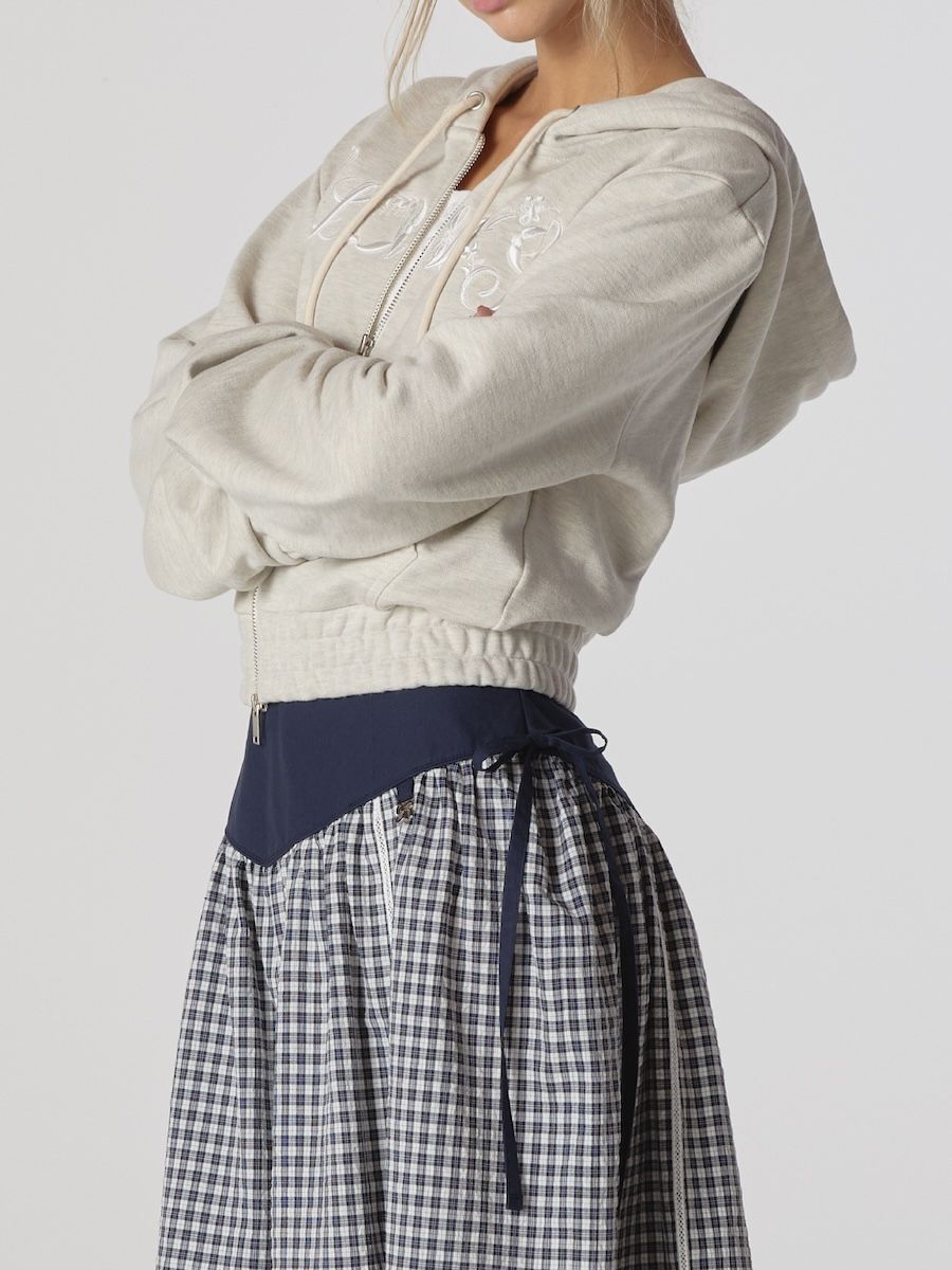 MUSINSA公式 | GLOWNY BONNIE CROP ZIP UP (OATMEAL)