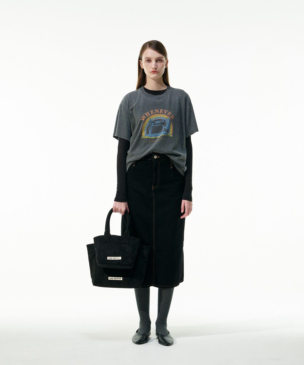 델코퍼(DER KOFFER) SHOPPER SUEDE [BLACK]_MINI