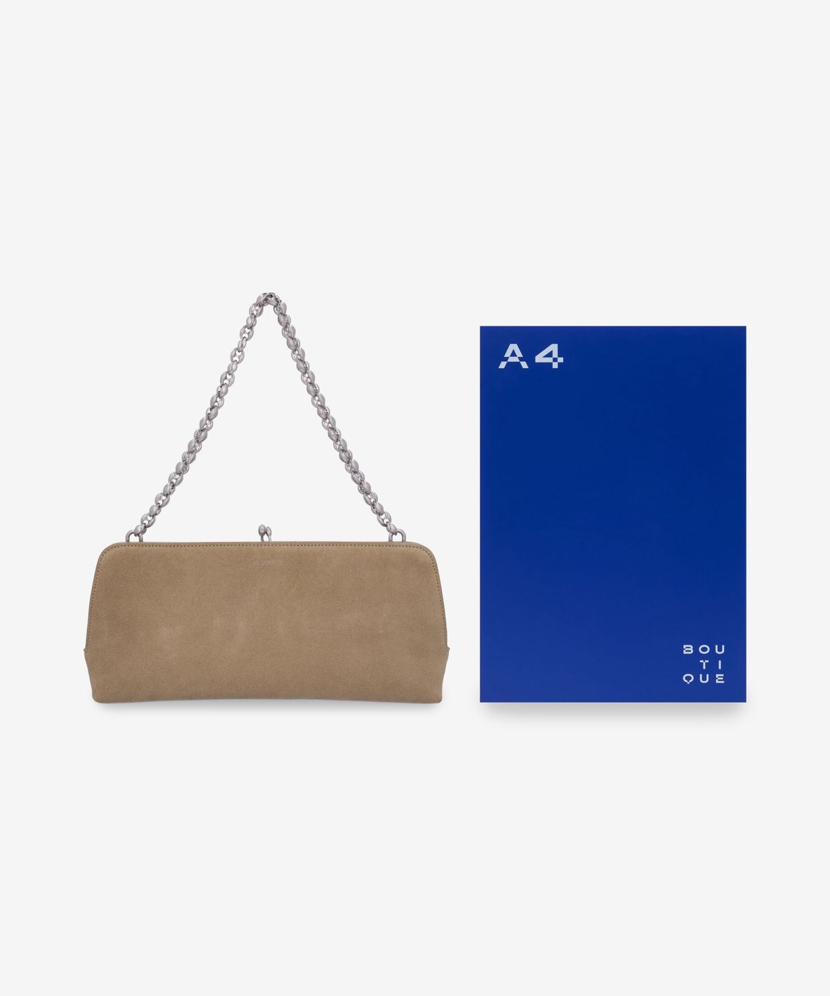 질 샌더(JIL SANDER) 스몰 고지 스웨이드 체인 토트백 - 카키 / J07WD0087P7091251