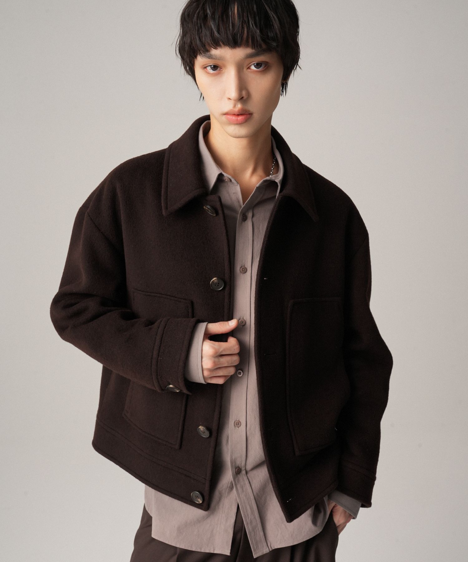 ブルゾン AVANDRESS Modern Wool Collar Jacket BLACK MUSINSA | AVANDRESS Modern Wool Collar Jacket BLACK