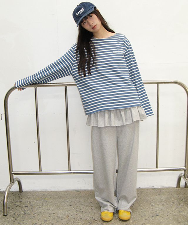 Tシャツ・カットソー RONRON STRIPE LACE PATCH ELBOW PATCH LONG SLEEVE BLUE MUSINSA | RONRON STRIPE LACE PATCH ELBOW PATCH LONG SLEEVE BLUE