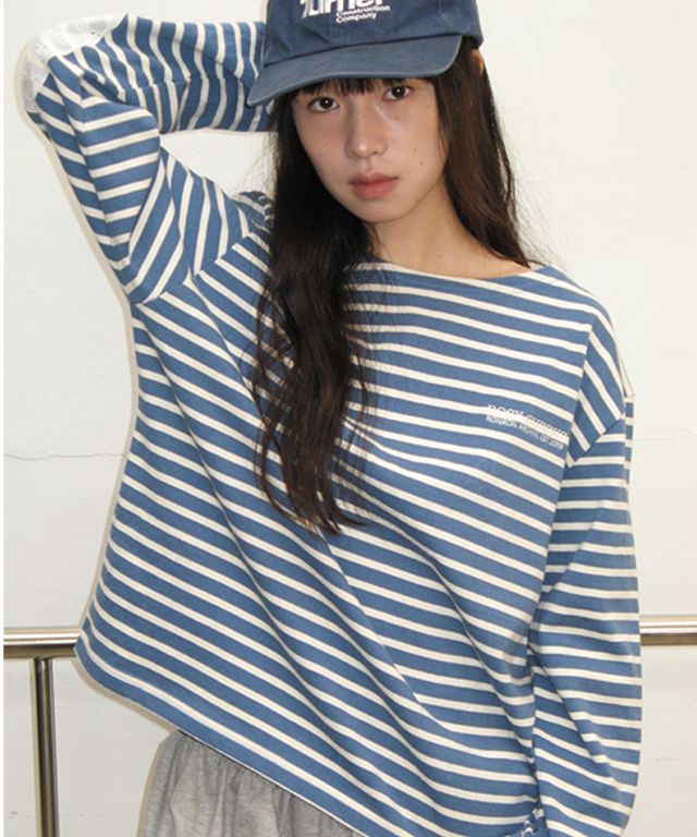 Tシャツ・カットソー RONRON STRIPE LACE PATCH ELBOW PATCH LONG SLEEVE BLUE MUSINSA | RONRON STRIPE LACE PATCH ELBOW PATCH LONG SLEEVE BLUE