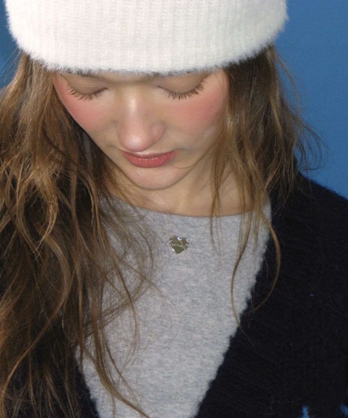 론론(RONRON) KNOT RIBBON SLIT LONG SLEEVE GREY