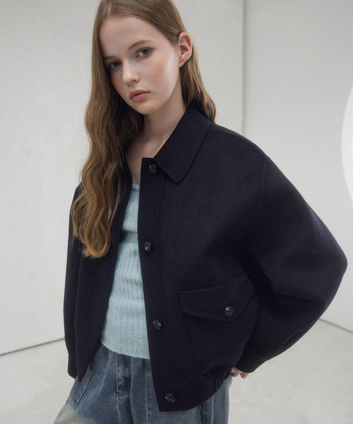 ブルゾン AVANDRESS Modern Wool Collar Jacket BLACK MUSINSA | AVANDRESS Modern Wool Collar Jacket BLACK