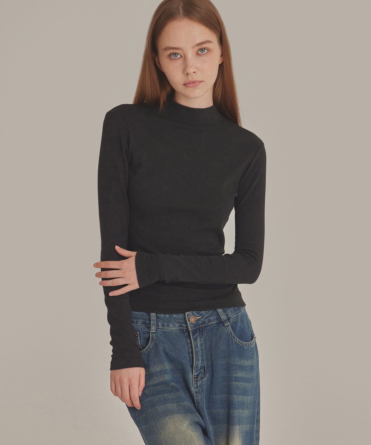 탑걸(TOPGIRL) BASIC MOCK NECK TOP_T426TP116