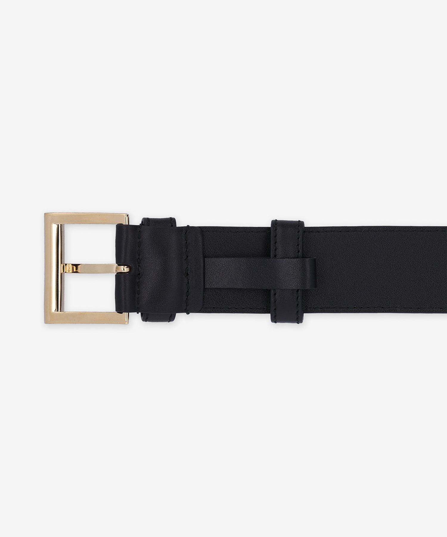 ★PRADA★ Triangle Logo Leather Belt Black 1CC5458NQF0632 1C MUSINSA | PRADA Triangle Logo Leather Belt - Black