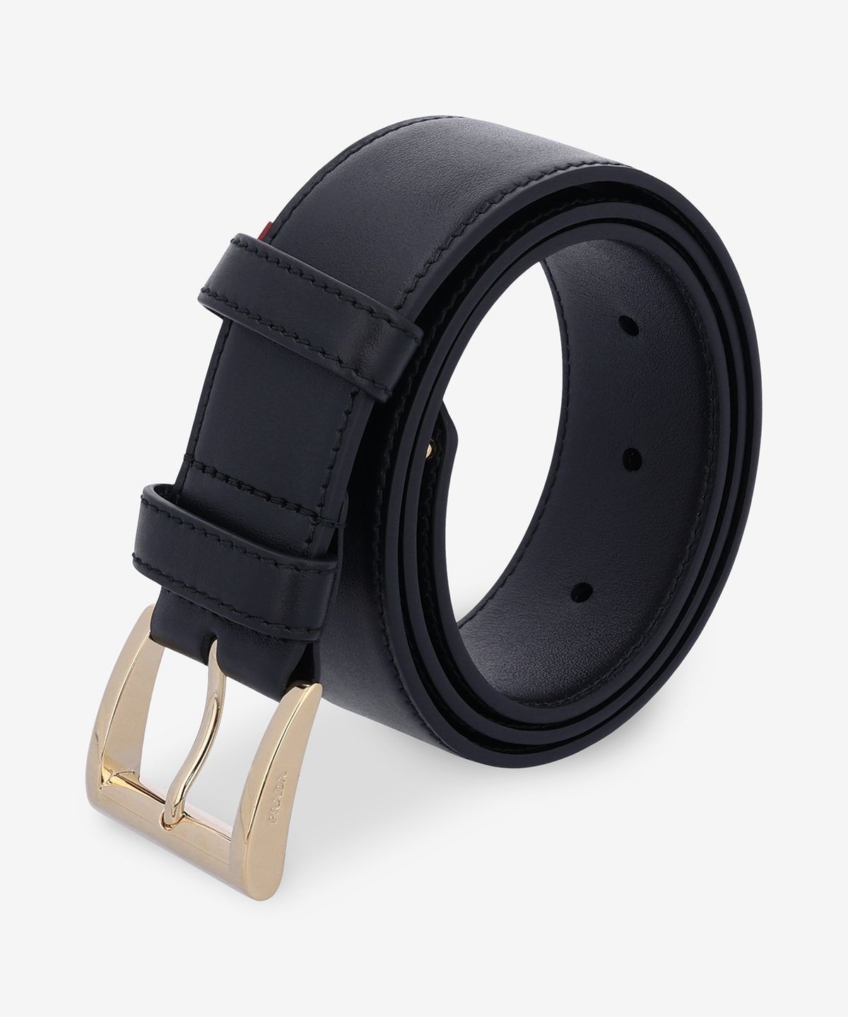 ★PRADA★ Triangle Logo Leather Belt Black 1CC5458NQF0632 1C MUSINSA | PRADA Triangle Logo Leather Belt - Black