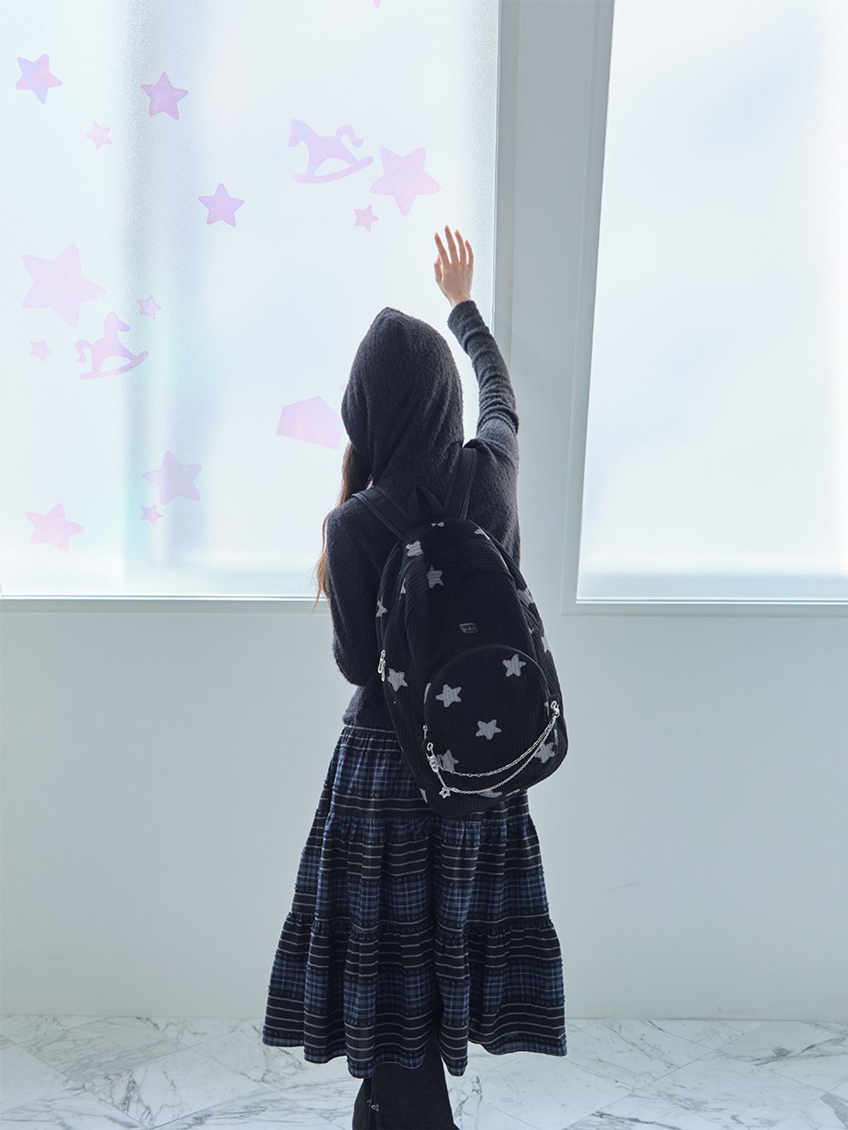 무음(MUWM) 네스트 코듀로이 백팩 Nest Backpack (Black Star)