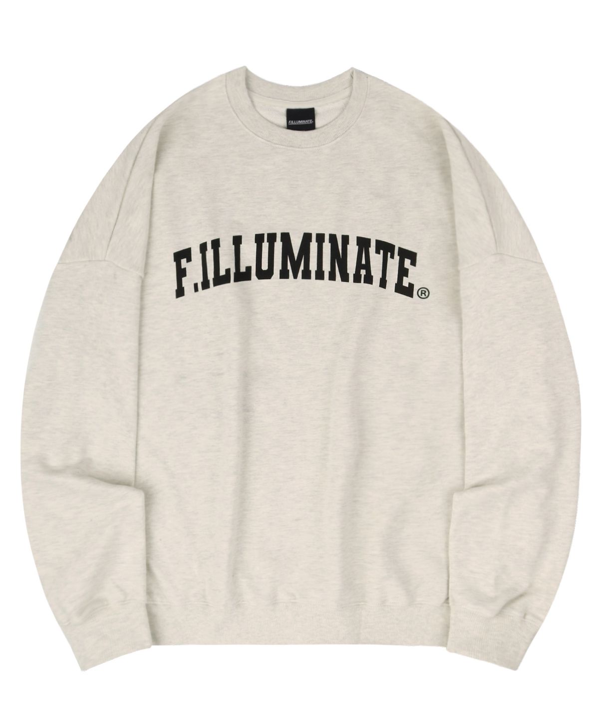 필루미네이트(FILLUMINATE) [FW]오버핏 아치 로고 스웨트 셔츠-오트밀