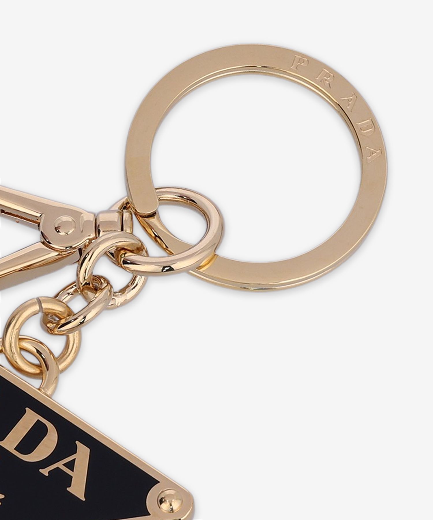 ★PRADA★ Triangle Logo Keyring Gold Black 1PS05766AF019F 1P MUSINSA | PRADA Triangle Logo Keyring - Gold:Black