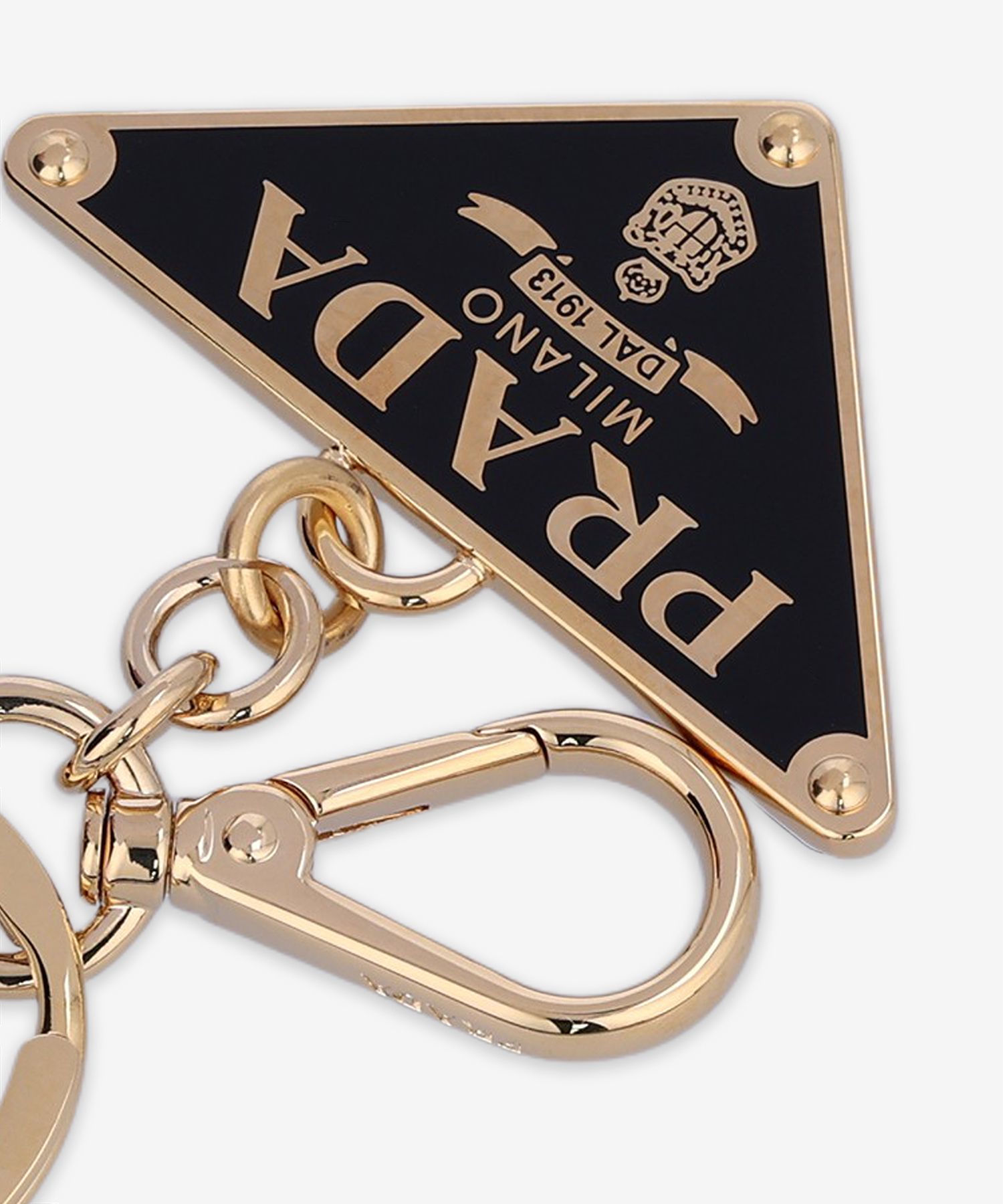 ★PRADA★ Triangle Logo Keyring Gold Black 1PM03766AF019F 1P MUSINSA | PRADA Triangle Logo Keyring - Gold:Black