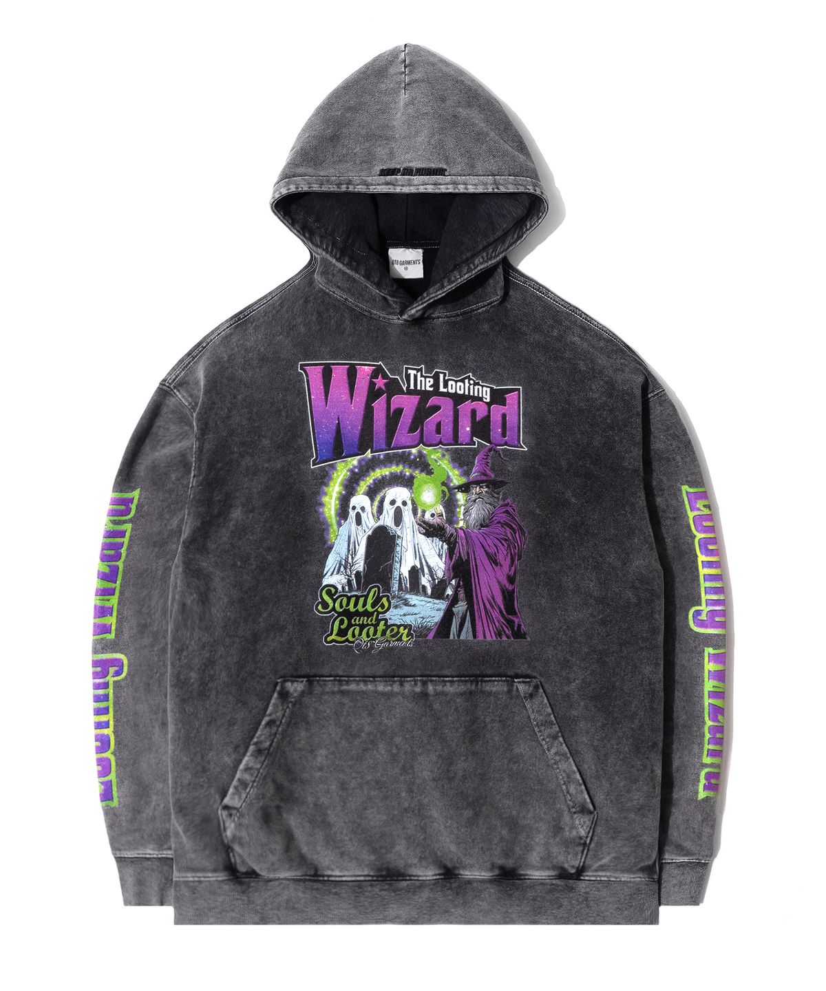 큐티에잇 가먼츠(QT8 GARMENTS) TL Wizard SP Washed Hoodie (Charcoal)