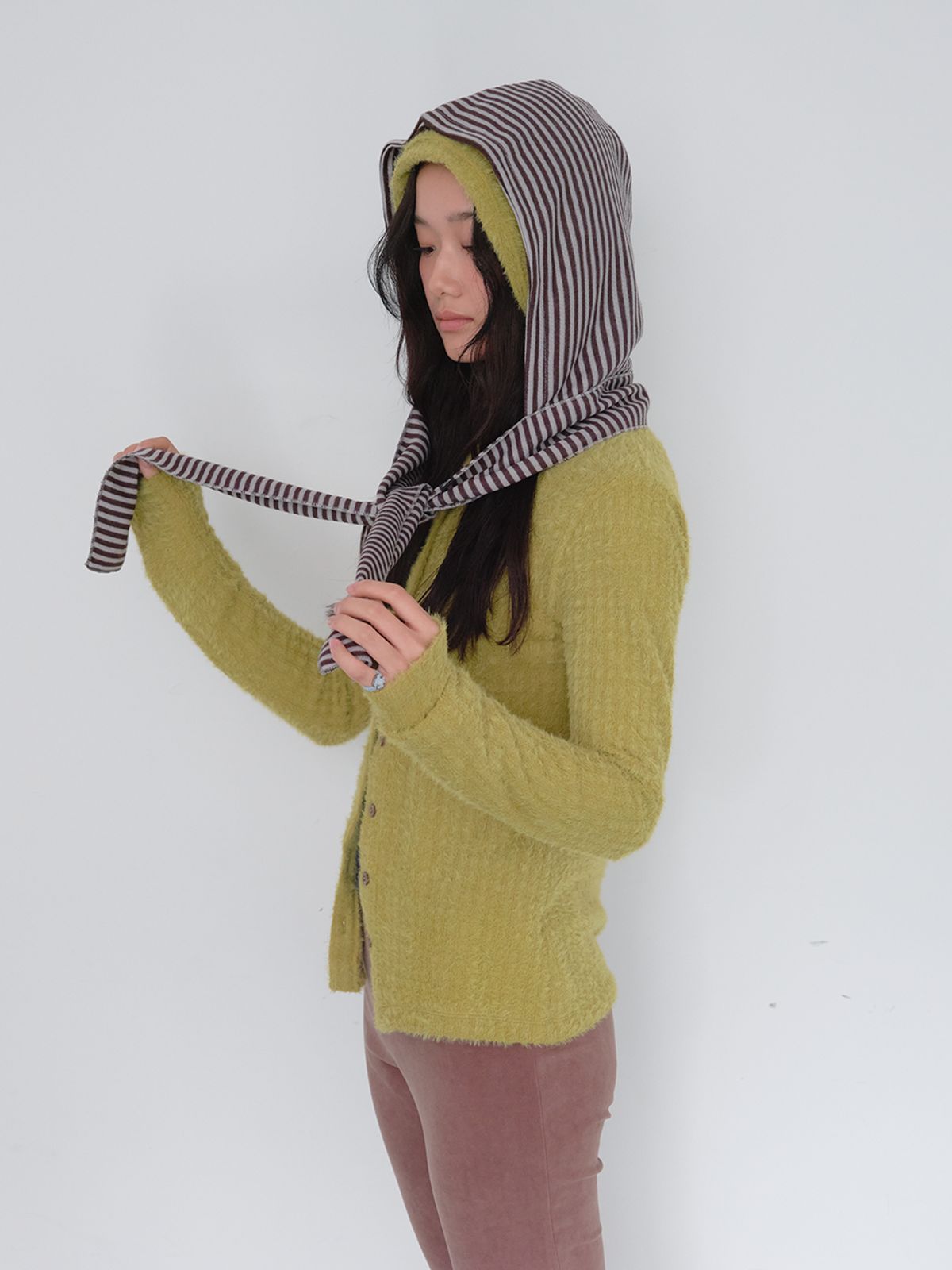 무음(MUWM) 스트라이프 후드 머플러 Stripe Hooded Muffler (2 Colors)