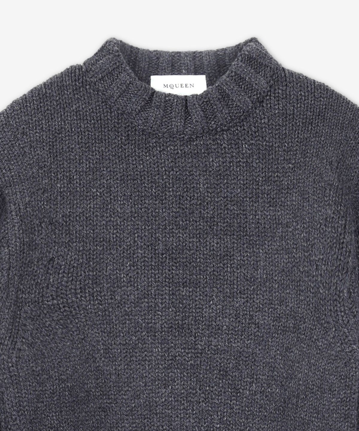 알렉산더 맥퀸(ALEXANDER McQUEEN) 울 캐시미어 니트 - 멜란지 그레이 / 807668Q1BBI1015