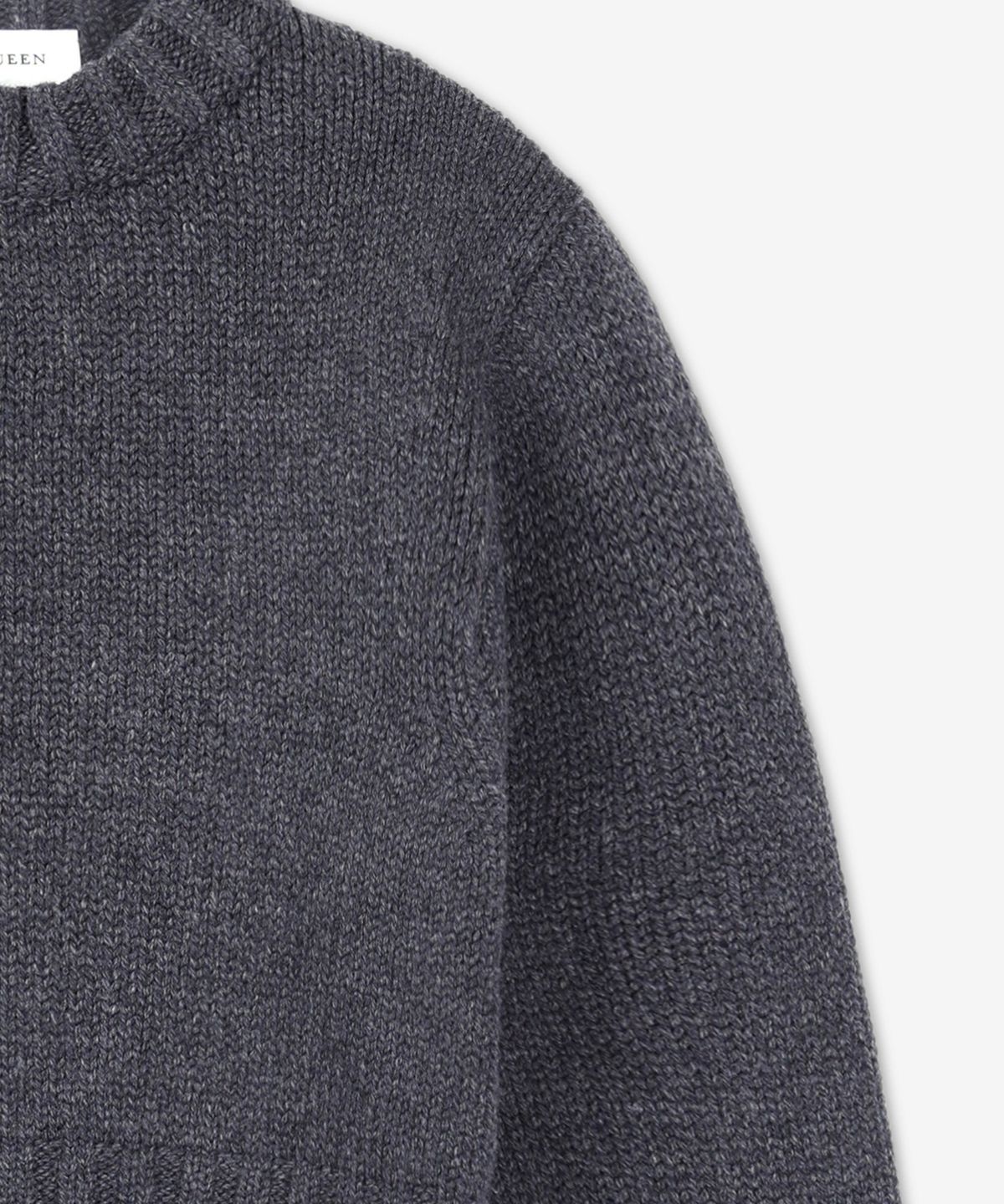 알렉산더 맥퀸(ALEXANDER McQUEEN) 울 캐시미어 니트 - 멜란지 그레이 / 807668Q1BBI1015