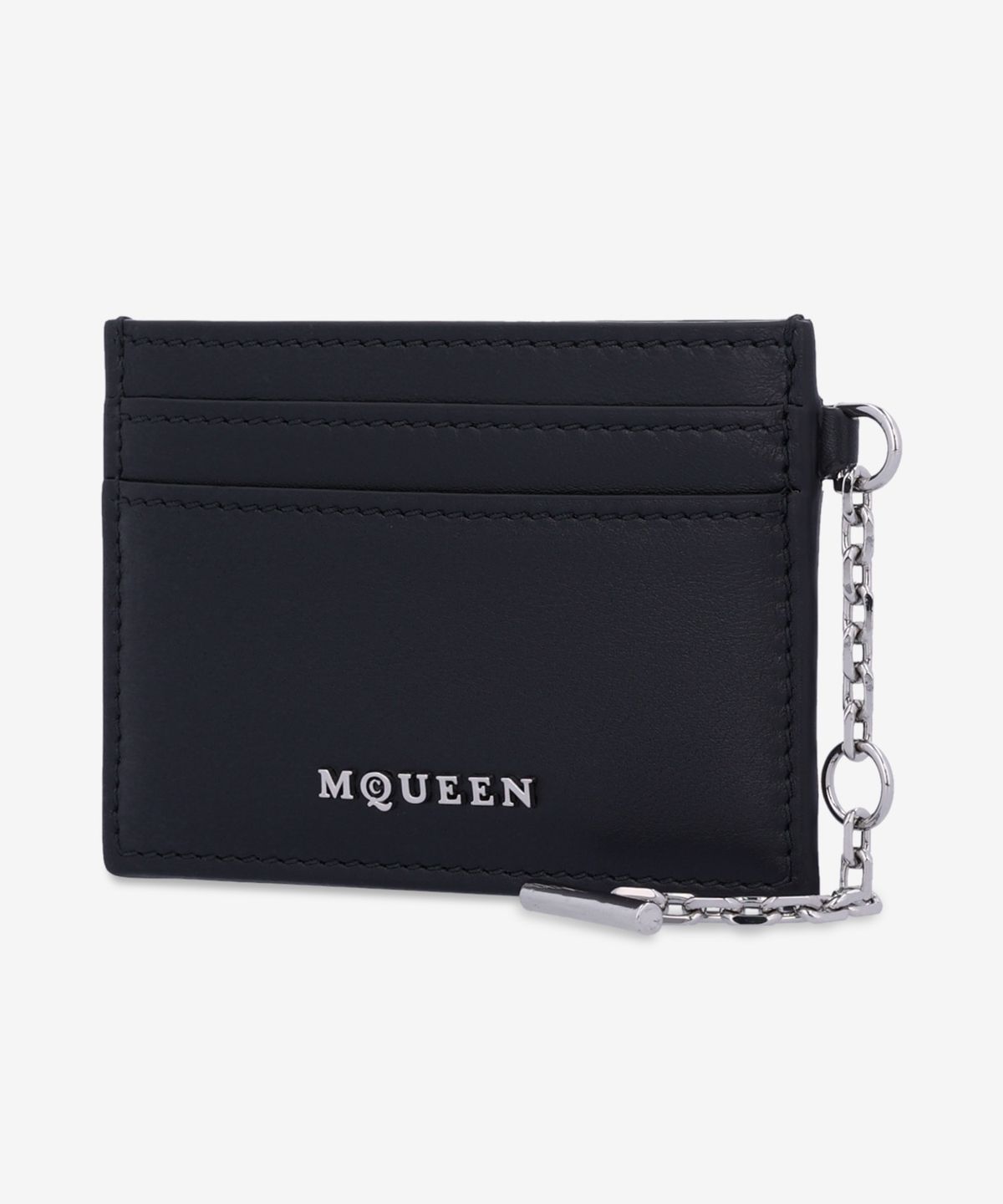 알렉산더 맥퀸(ALEXANDER McQUEEN) 실버 슬링 카드 홀더 - 블랙 / 8044341T1AN1000