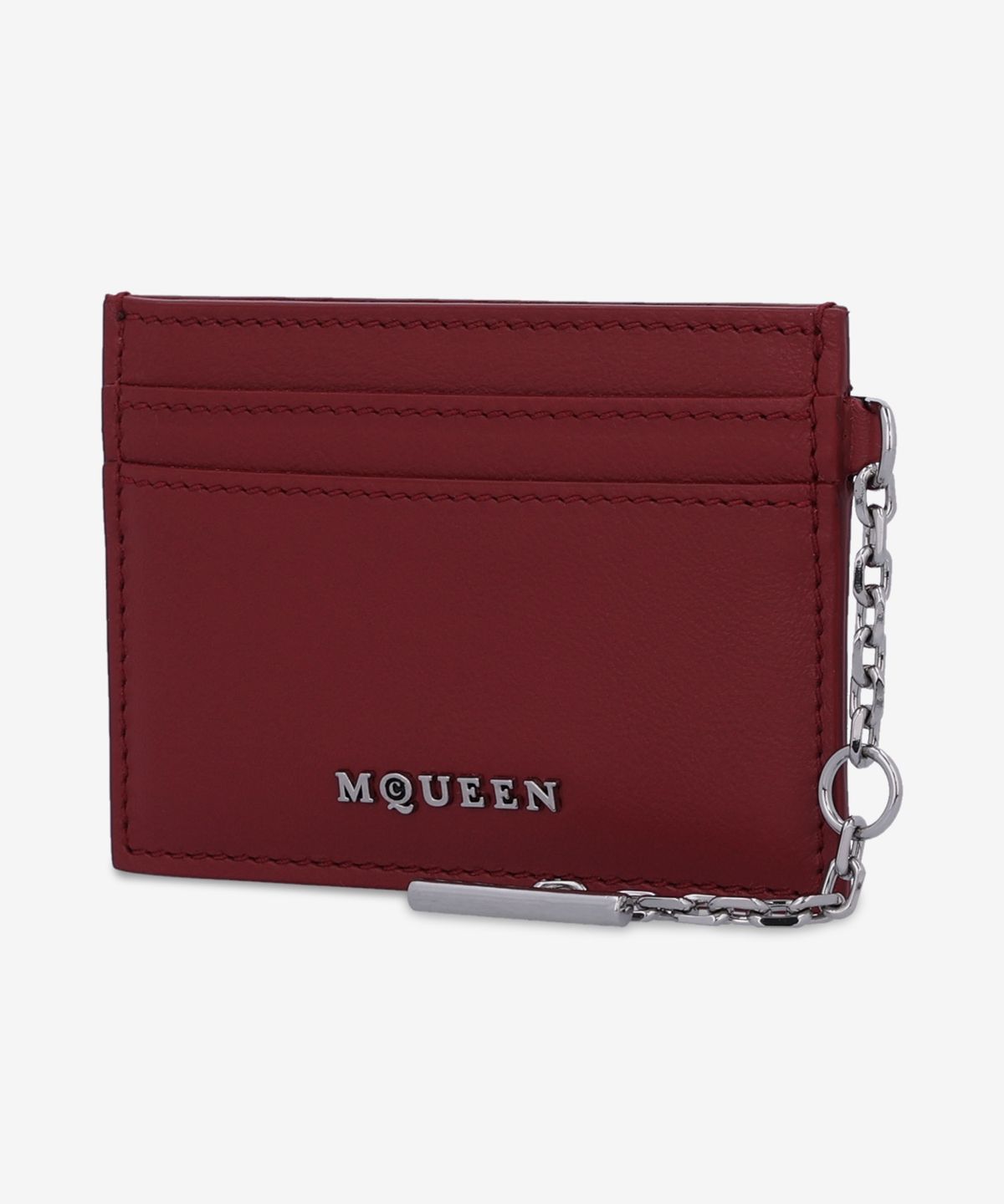 알렉산더 맥퀸(ALEXANDER McQUEEN) 실버 슬링 카드 홀더 - 레드 / 8044341T1AN6820