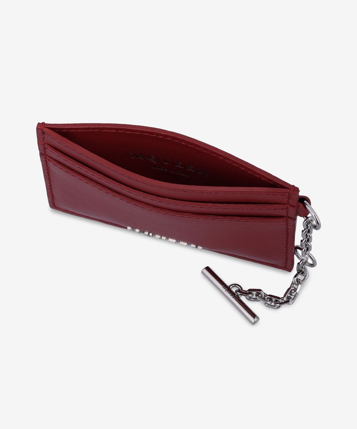알렉산더 맥퀸(ALEXANDER McQUEEN) 실버 슬링 카드 홀더 - 레드 / 8044341T1AN6820