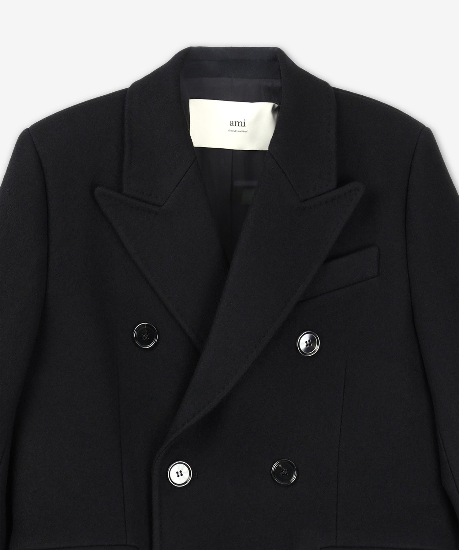 コート AMI Women Coats FCO110WV0049001 Black Black Double Breasted Coat | AMI PARIS