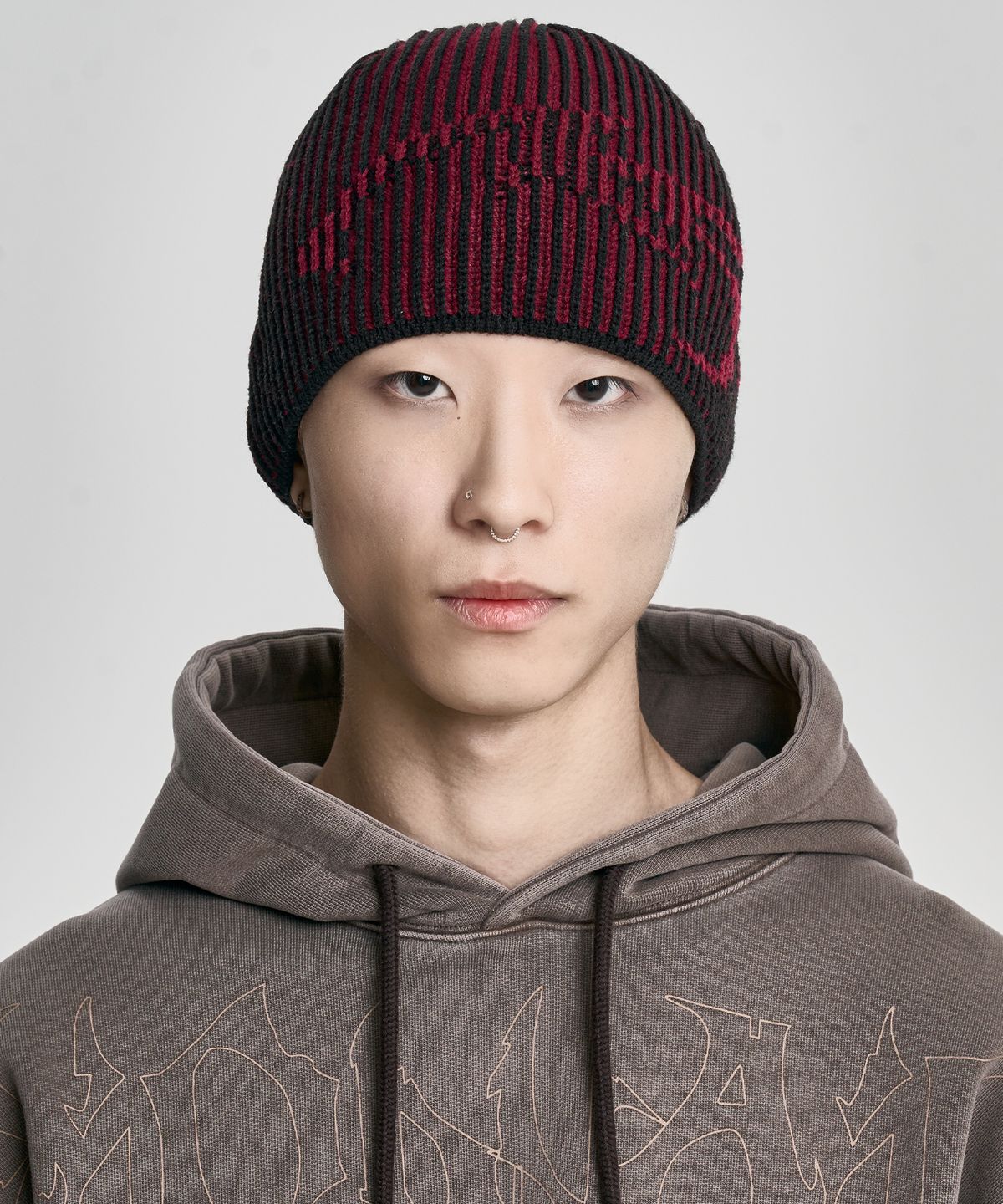 아조바이아조(AJOBYAJO) [PBA] Tribal AJO Two Tone Beanie [BURGUNDY]
