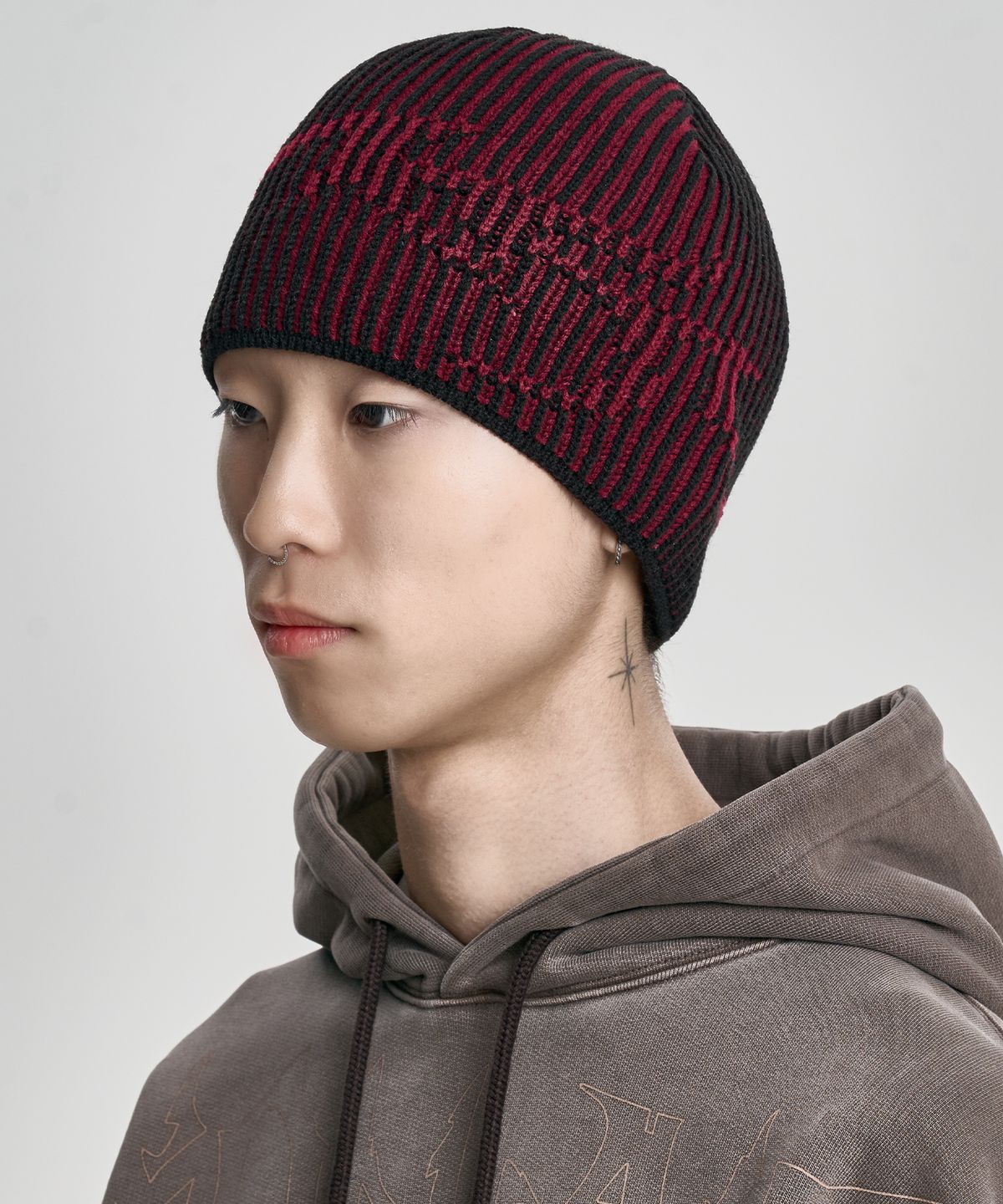 아조바이아조(AJOBYAJO) [PBA] Tribal AJO Two Tone Beanie [BURGUNDY]