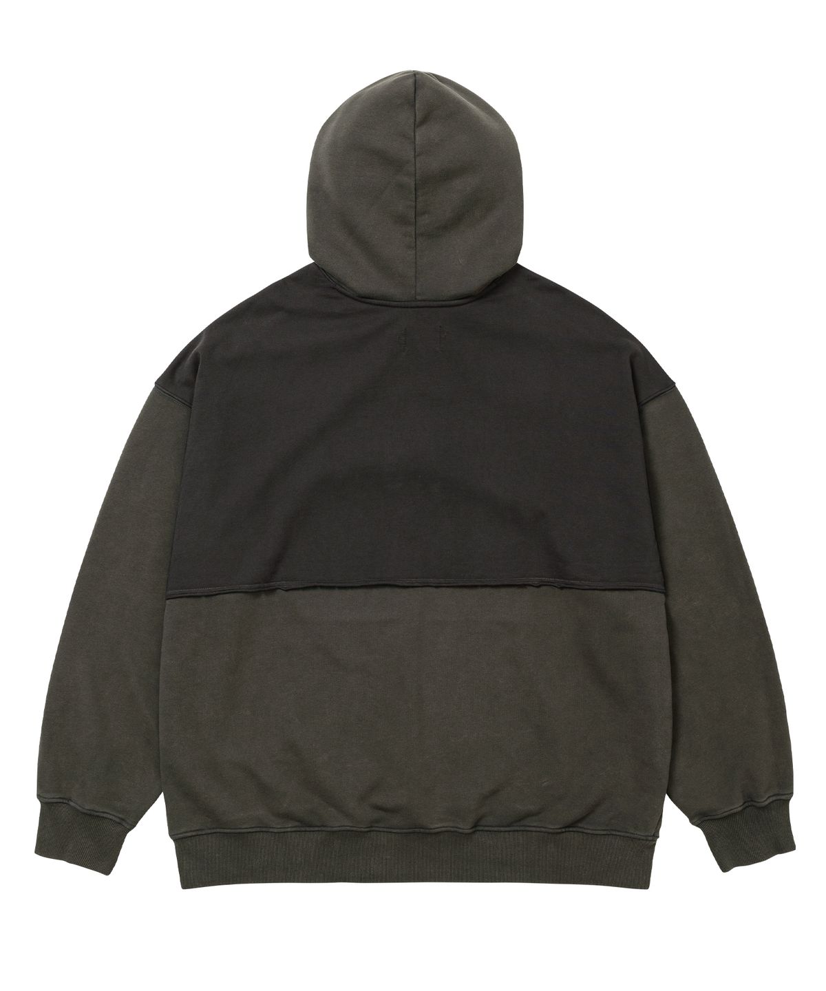 아조바이아조(AJOBYAJO) [PBA] Arch Logo Washed Layered Hoodie [CHARCOAL]