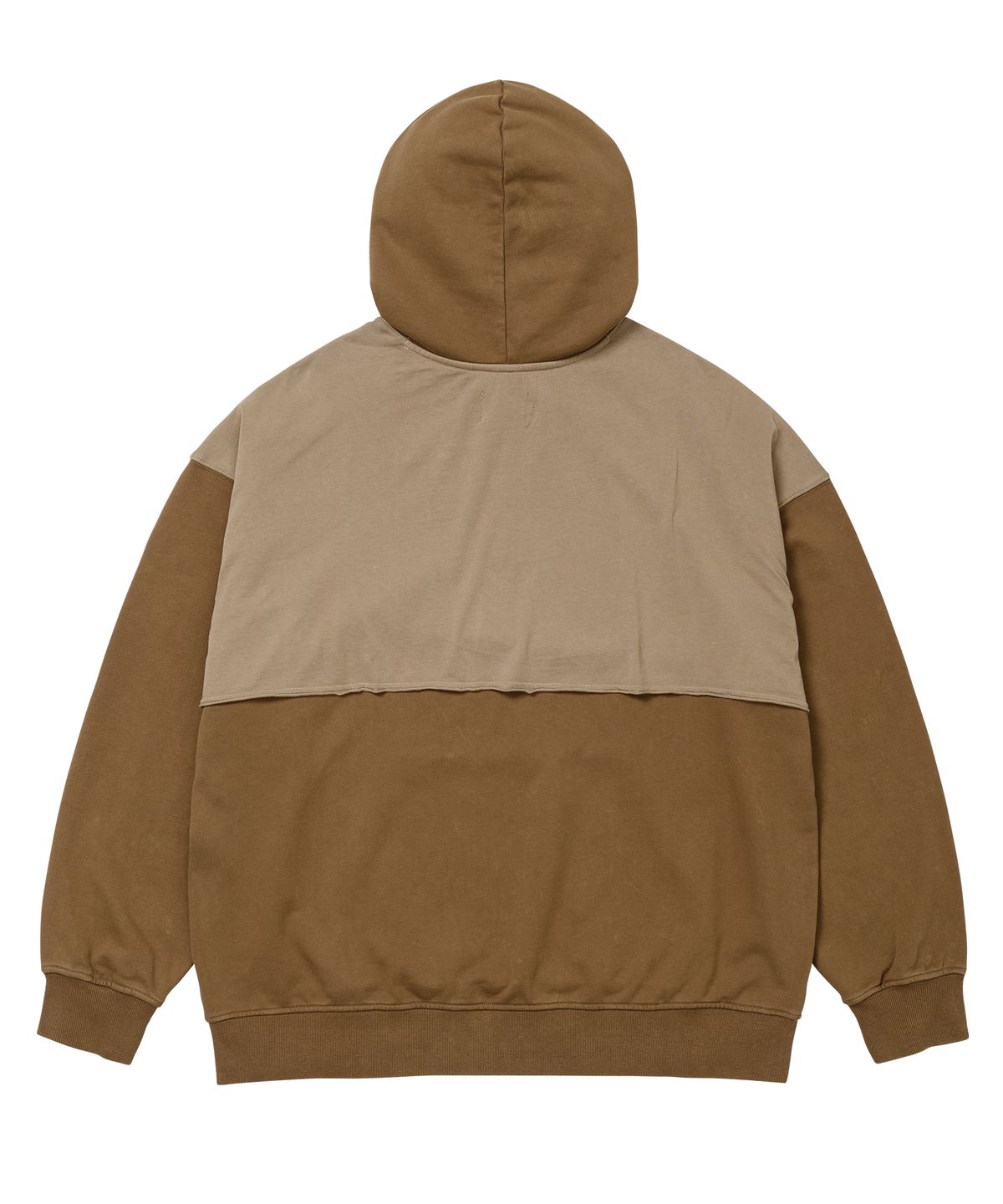 아조바이아조(AJOBYAJO) [PBA] Arch Logo Washed Layered Hoodie [DUSTY BEIGE]