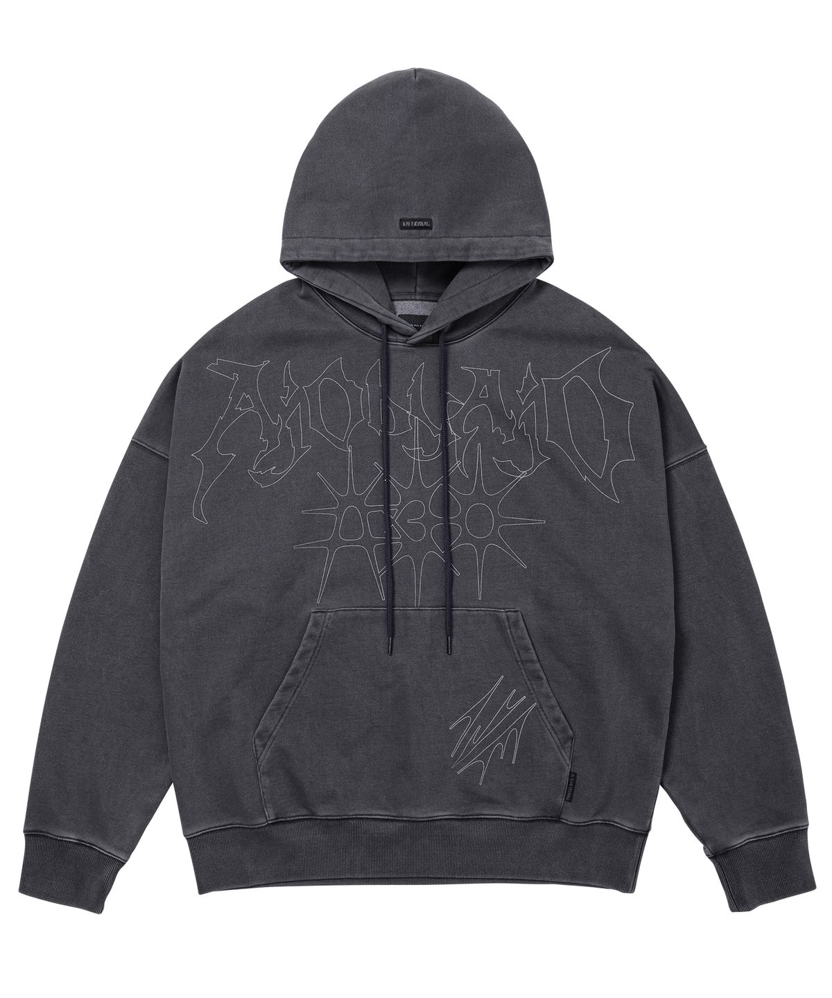 아조바이아조(AJOBYAJO) [PBA] SB VNJ Logo Washed Hoodie [CHARCOAL]