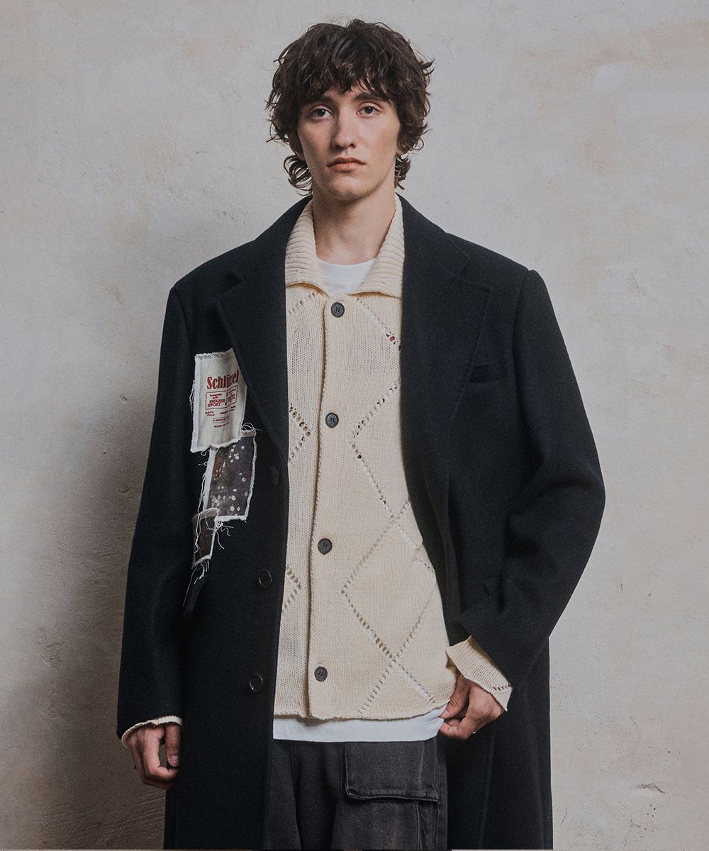 MUSINSA公式 | MARTIN PLAN M.Patch Tyler Chesterfield Coat - BLACK