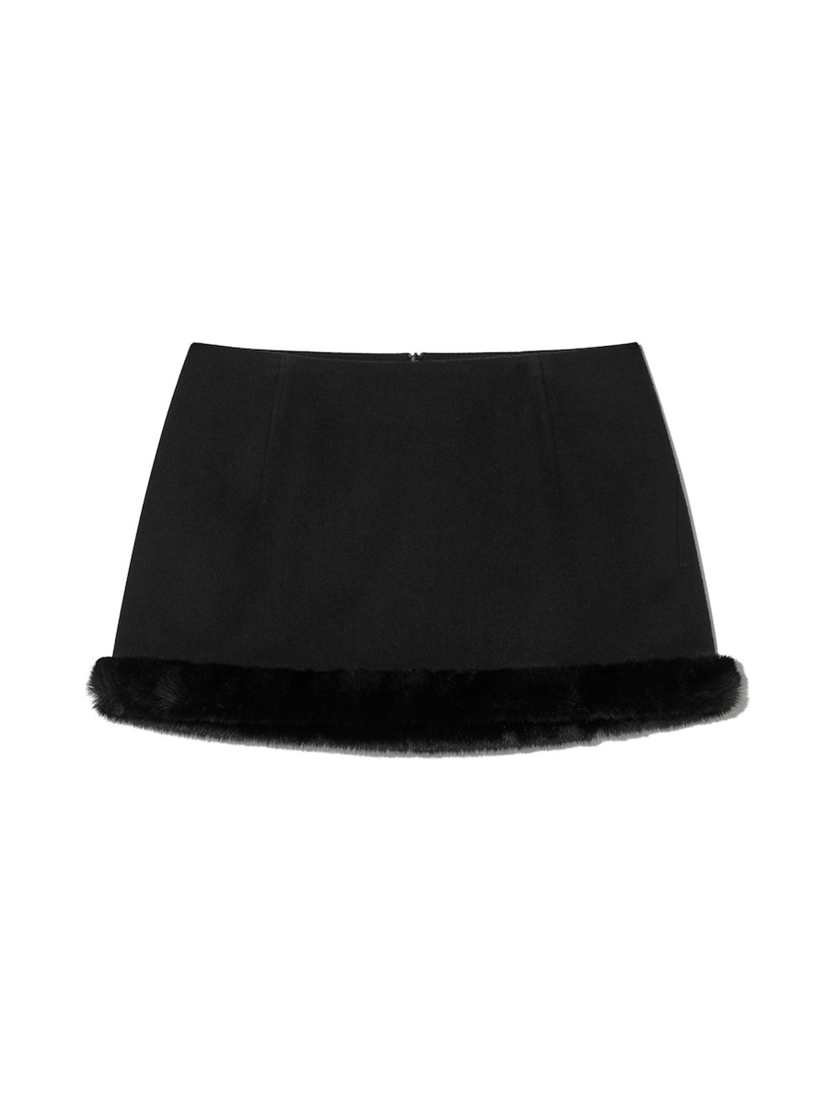 글로니(GLOWNY) BURNING FUR SKIRT (BLACK)